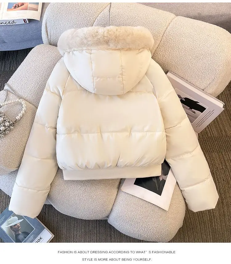 2025 winter new down cotton clothes women's short small thickened cotton clothes fashionable and warm