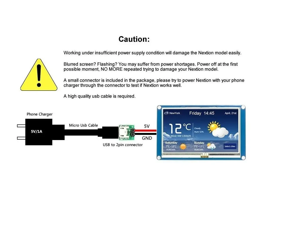 Nextion-Módulo Inteligente Display LCD, UART HMI, tela de toque resistiva para Arduino Raspberry Pi ESP8266, 2.4 ", NX3224T024