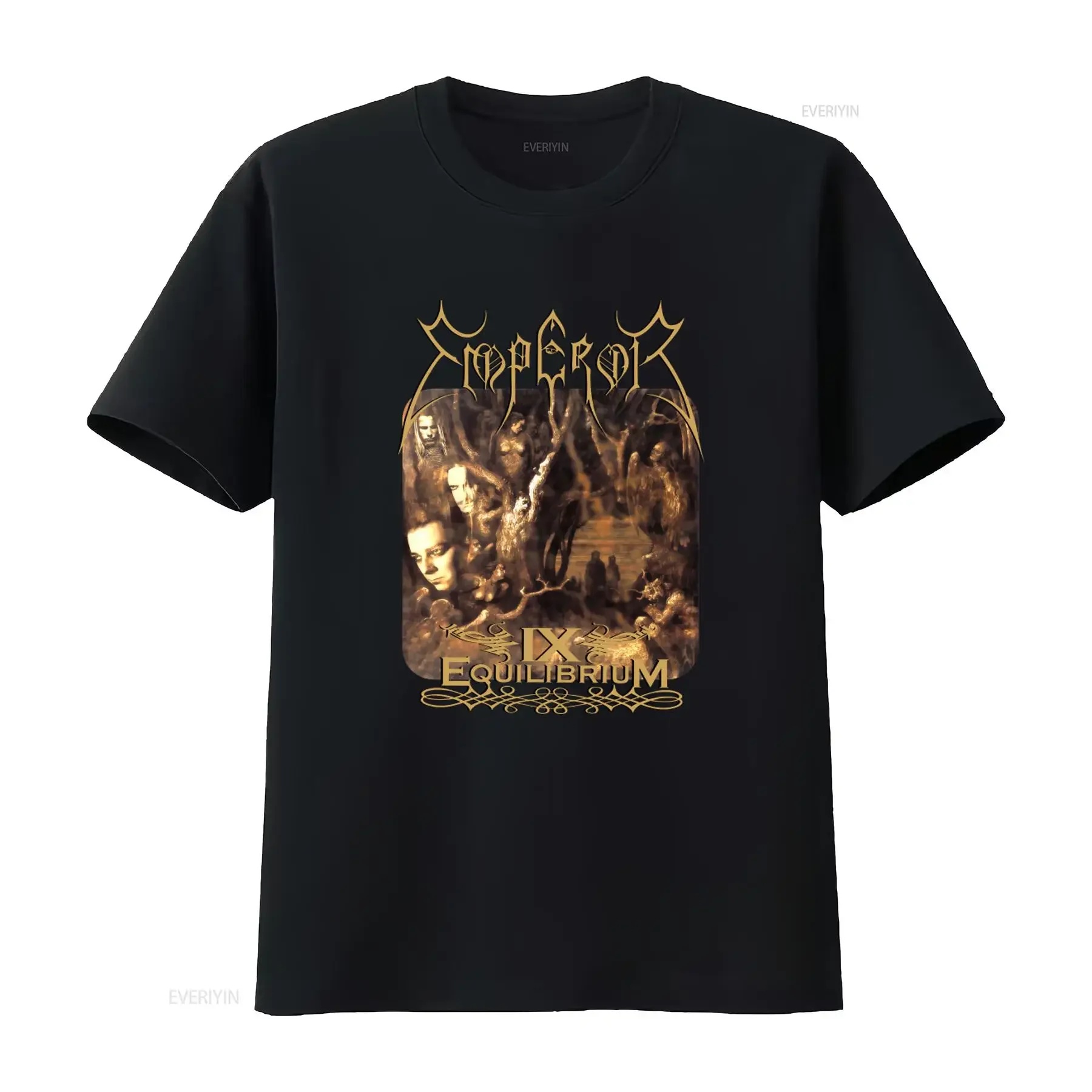 Emperor Ix Equilibrium Gothic Fantasy Art Print T-Shirt für Erwachsene, einzigartiges Design für Metal-Fans, Vintage-Washed-Top für den Alltag