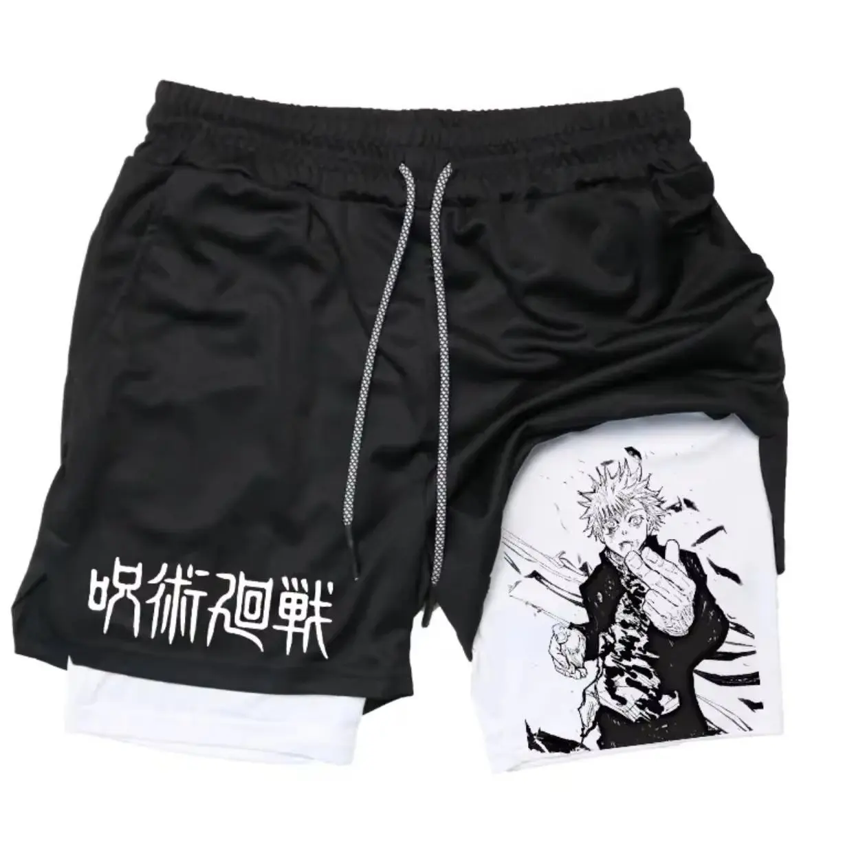 

Men's Anime Jujutsu Kaisen Sports Shorts 2026 Summer Y2K Style Urban Sportswear Breathable Double-layer 2-in-1 Sports Shorts