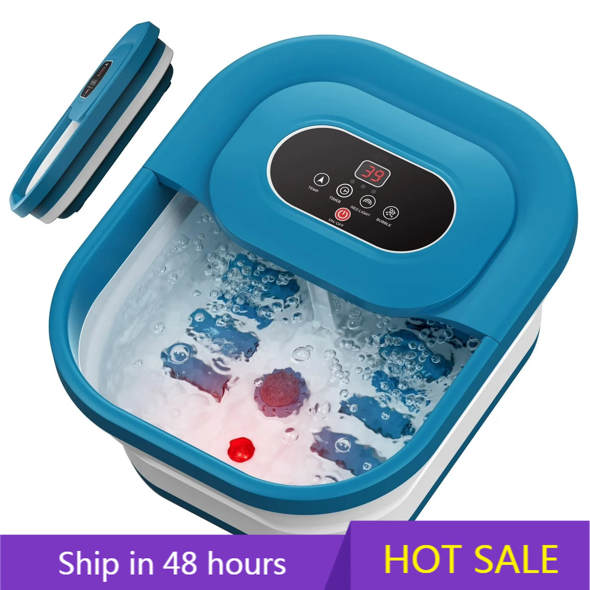 

YTYIN Fully Automatic Electric Massage Foot Bath Portable Home Foot Massager Constant Temperature Heating Smart Folding Foot Bat