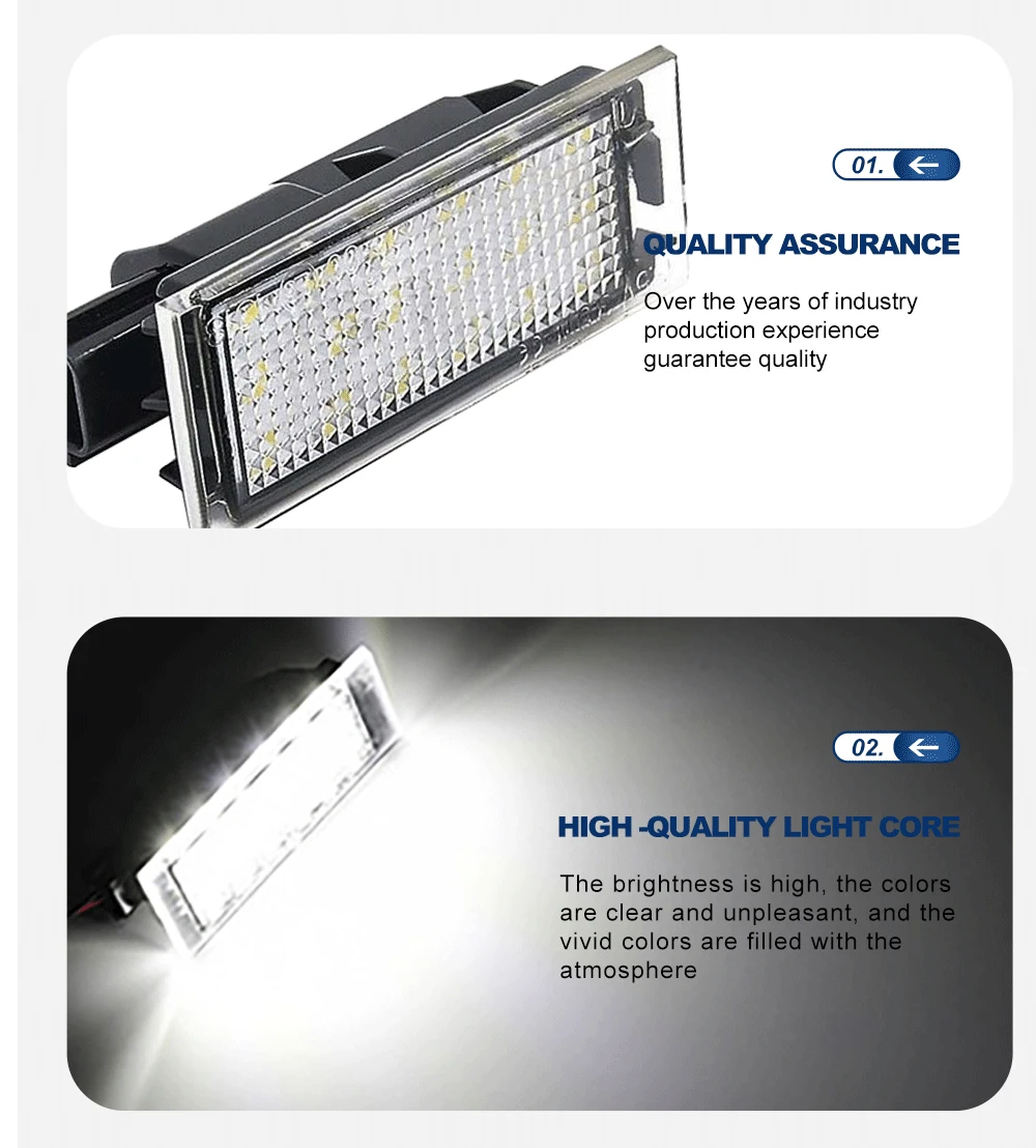 2 Stück Auto-LED-Kennzeichenbeleuchtung Weiß für Renault Trafic 3 (X84) 2014 2015 2016 2017 2018 2019 2020 Canbus Fehlerfrei – Detail 6