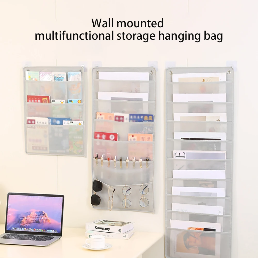 Multi layer hanging bag for stationery storage behind the door, large capacity storage bag for organizing and organizing clothes