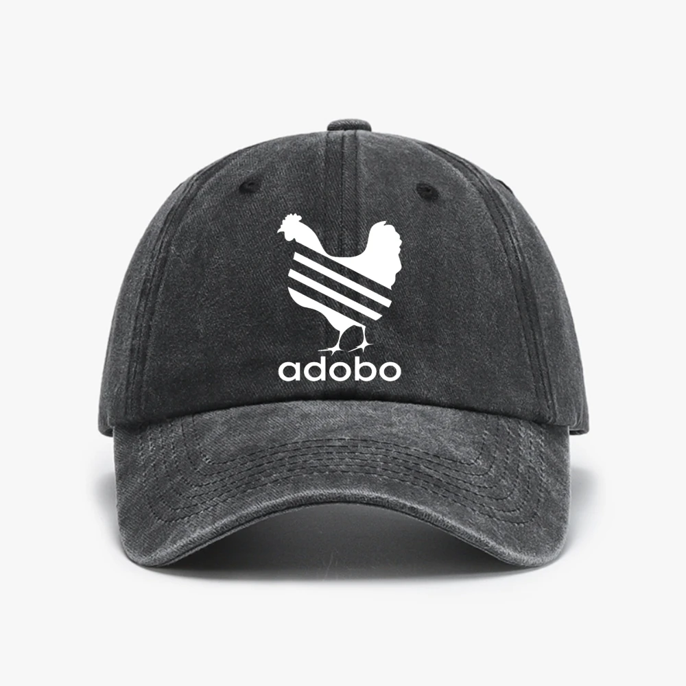 

Adobo rooster Vintage Washed Cowboy Baseball Cap Adjustable Men Women Curved Brim Soft Top Hat