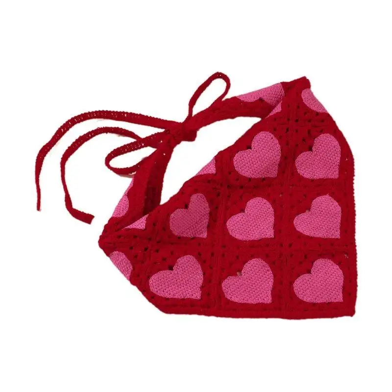 Bandanas pastoraux délicats pour enfants adultes, Turban en Crochet avec cœur, 652F