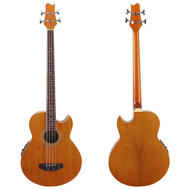 Stock 43 Inch 4 Strings Electric Acoustic Bass Guitar Ashwood Body Cutaway Design Folk Guitar With Flaw With EQ Bag