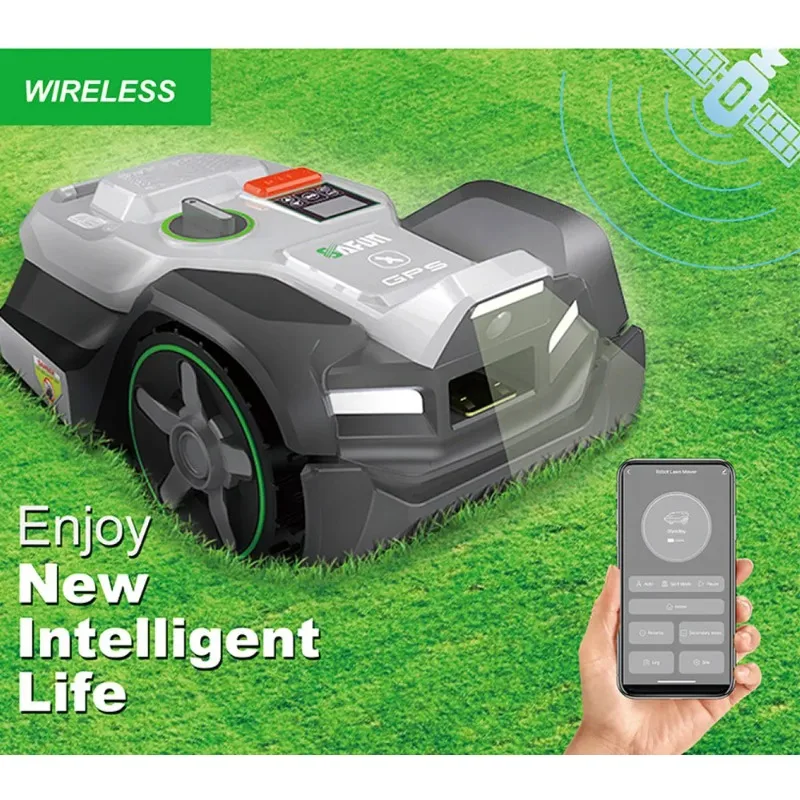 Cortacésped con Control remoto automático, navegación sin cable de límites, cortacésped robótico resistente al agua IPX5 RC Robot con GPS