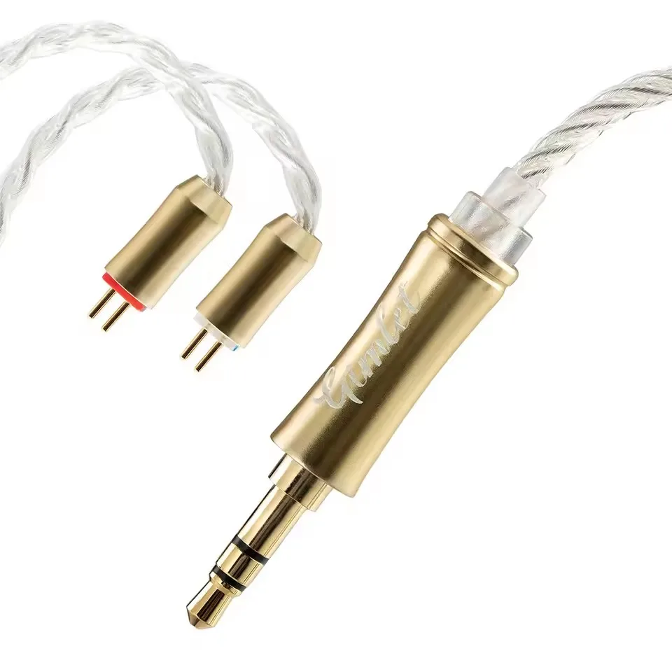 QoA Gimlet سماعة 10 مللي متر LCP سائق ديناميكي 4-core OFC الفضة مطلي داخل الأذن IEM شاشة الموسيقى HiFi سماعة 2Pin كابل سماعات الأذن