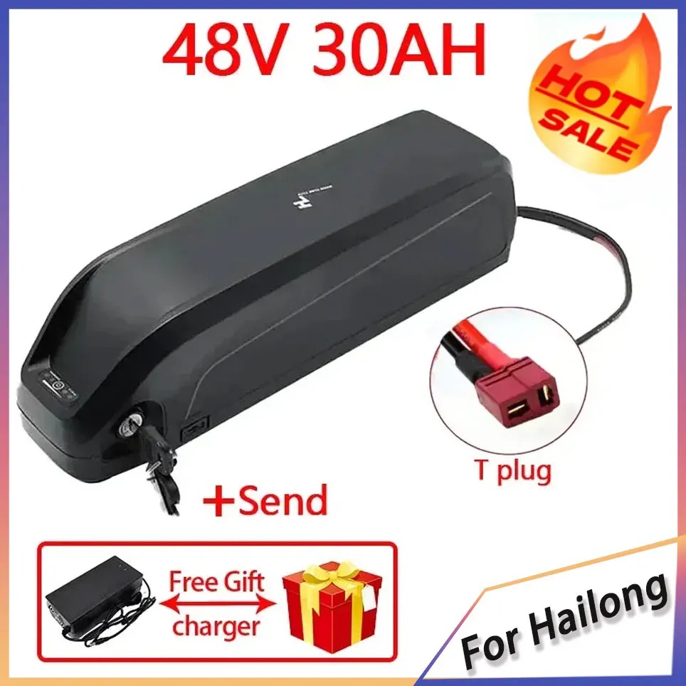 Gloednieuwe 36V 48V 20AH/30AH/40AH voor Hailong Aibik Batterij 30A BMS 350W 500W 750W 1000W 18650 Batterij Gratis Verzending en Oplader