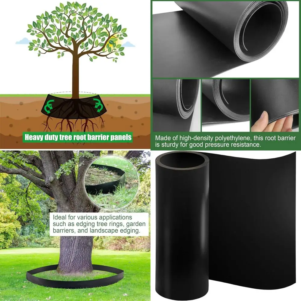 

Tree Root Barrier 24in x 15ft x 60mil Root Barrier Grass Weed Barrier Bamboo Barrier Garden Edging for Landscape Edging Blocks