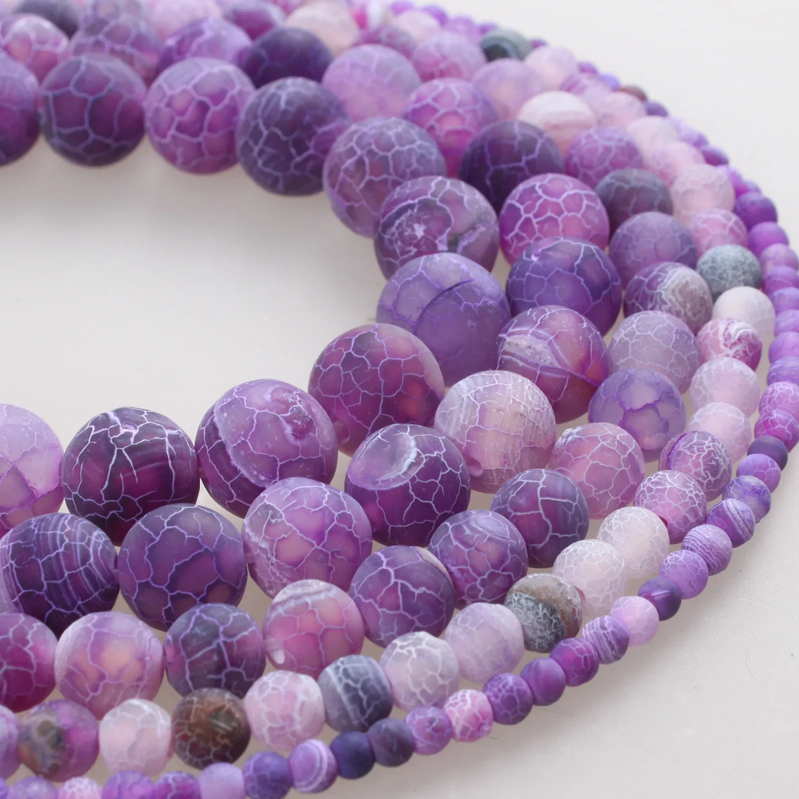 

Natural Stone Beads Purple Weathered Agate Snake Skin Stone Round Loose Beads 4 6 8 10 12mm For Bracelet Necklace Jewelry Making