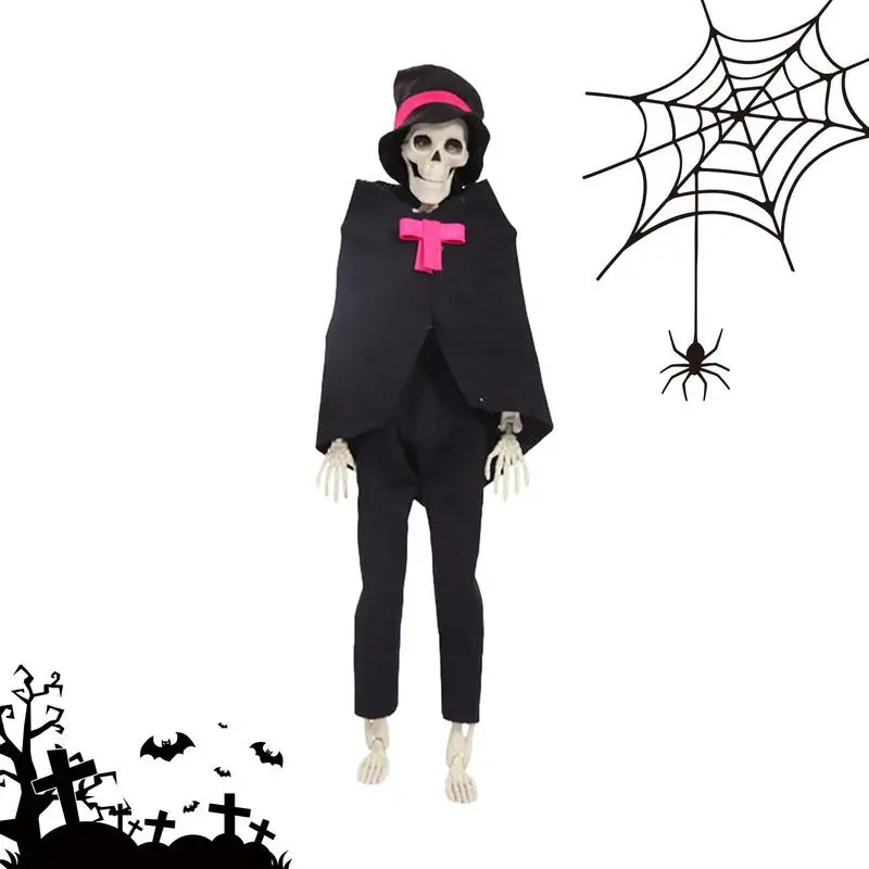 

Halloween Full Body Skeleton Realistic Posable Skeleton Decor Scary Appearance Decoration Tool For Trees Doors And Haunted