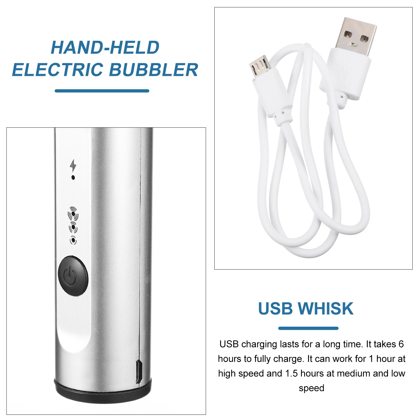 

1 set Electric Handheld Whisk Stainless Steel Milk Frother For Coffee Kitchen Use Bubble Making Tool Automatic Paint Mixer