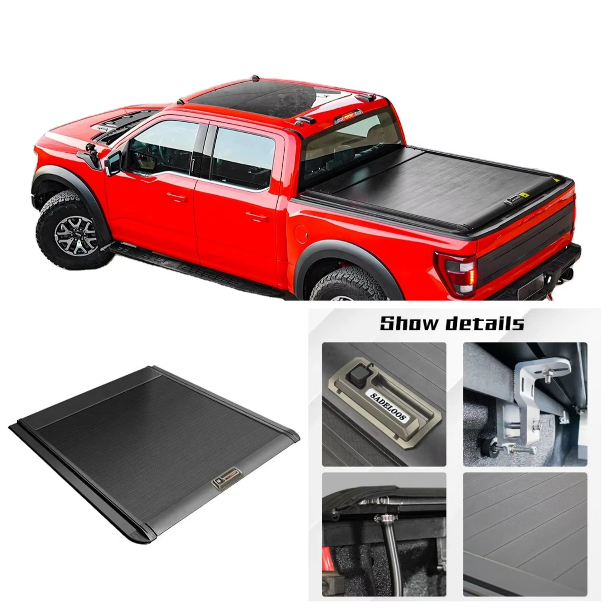 

Truck Hardtop Canopy Cover for F150 F-150 Pickup Bed Lockable Rear Door Topper Heavy Duty Look