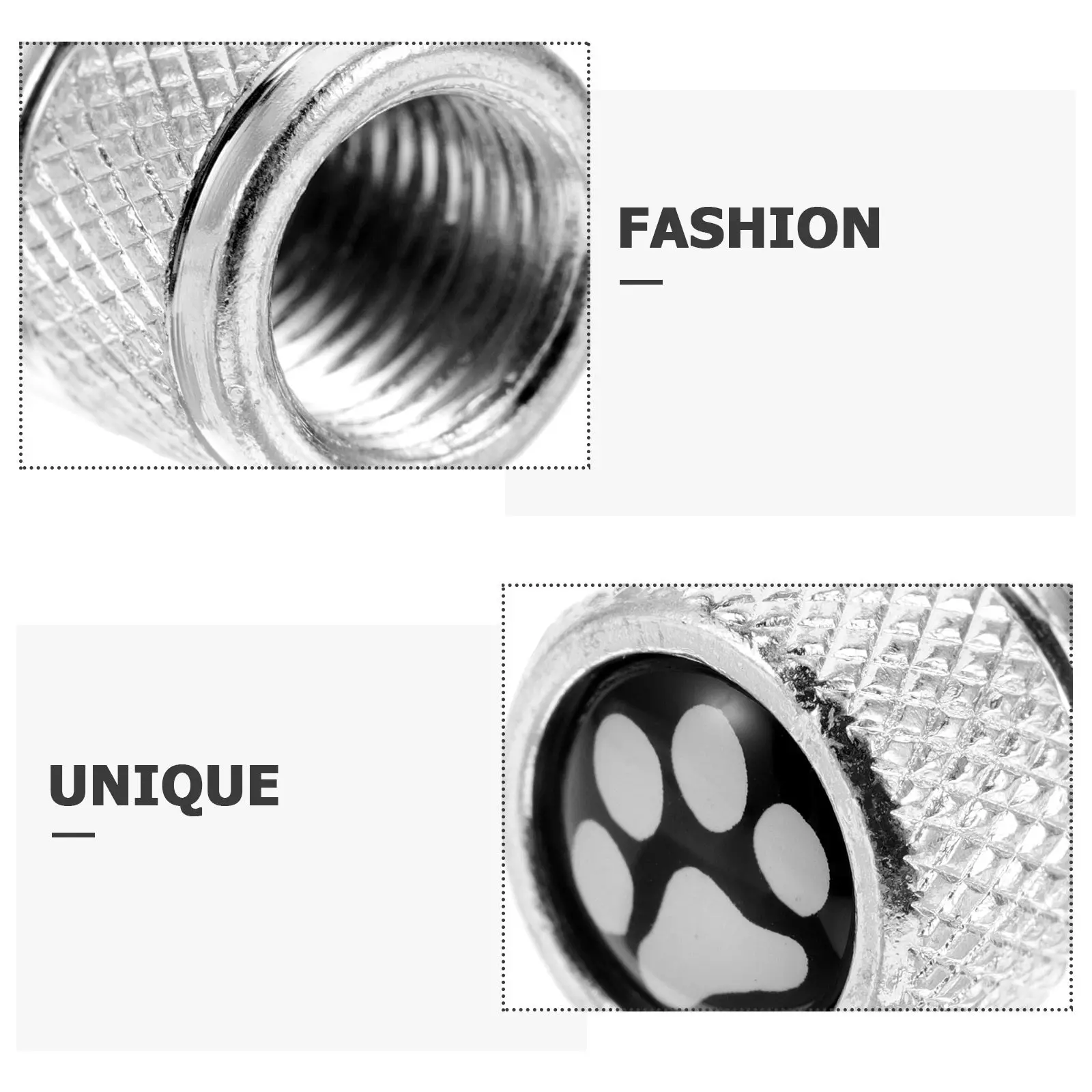 4Pcs Aluminum Paw Print Tire Valve Stem Caps Leak Protection Car Truck Motorcycle Valve Covers Universal Fit