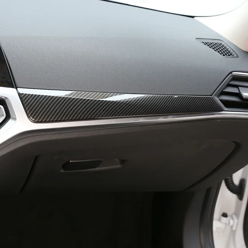 Auto-Styling Carbonfaser-Textur Mittelkonsole Beifahrerseite Abdeckung Zierleiste für BMW 3er G20 G28 2019 2020 2021 LHD