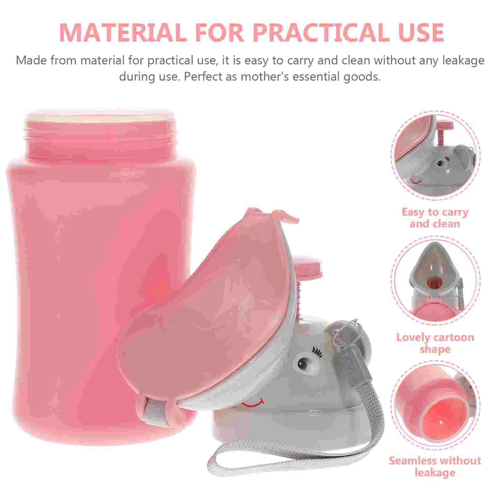 Botella de orinal para coche para niños, Mini contenedor portátil ligero, inodoro de emergencia para niños, sin fugas, forma de dibujos animados, Material PP, coche