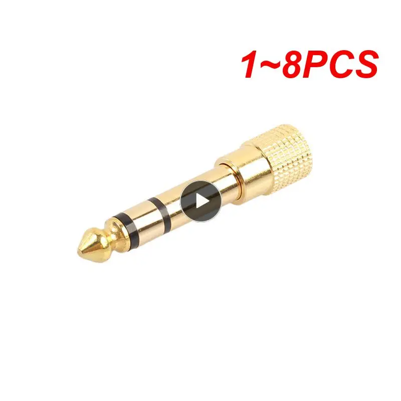 1~8PCS Headphone Adapter 6 35 Mm Male To 3 5 Mm FemaleWear-resistant Jack Converter Audio Plug Gold Plating Process Power