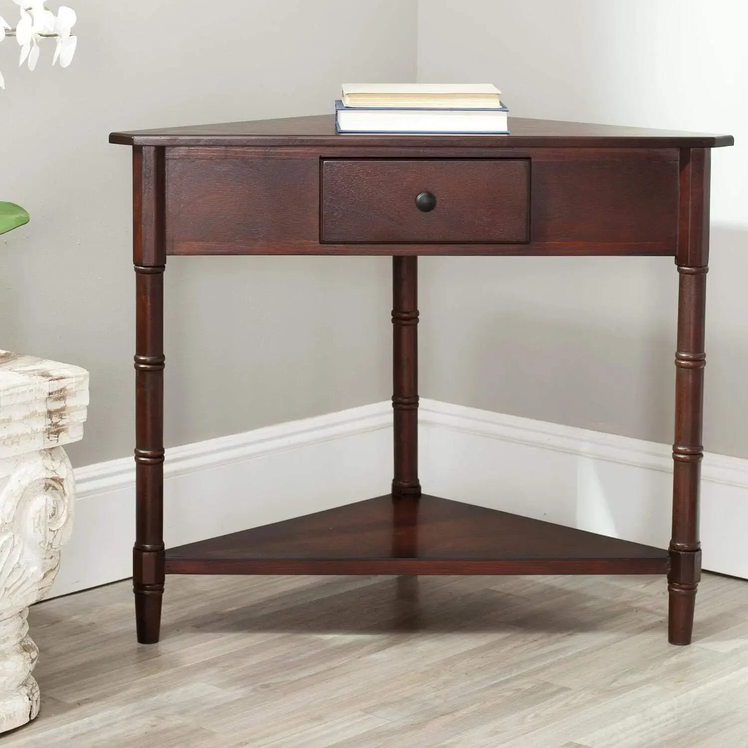 

American Homes Collection Gomez Dark Cherry Corner Table