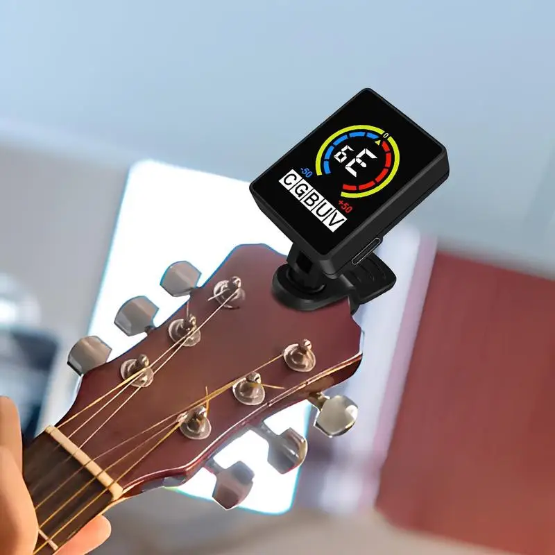 Electric Guitar Tuner Precise Digital Clip On Guitar Tuner Portable Music Tuning Accessories For Stage Practice Studio