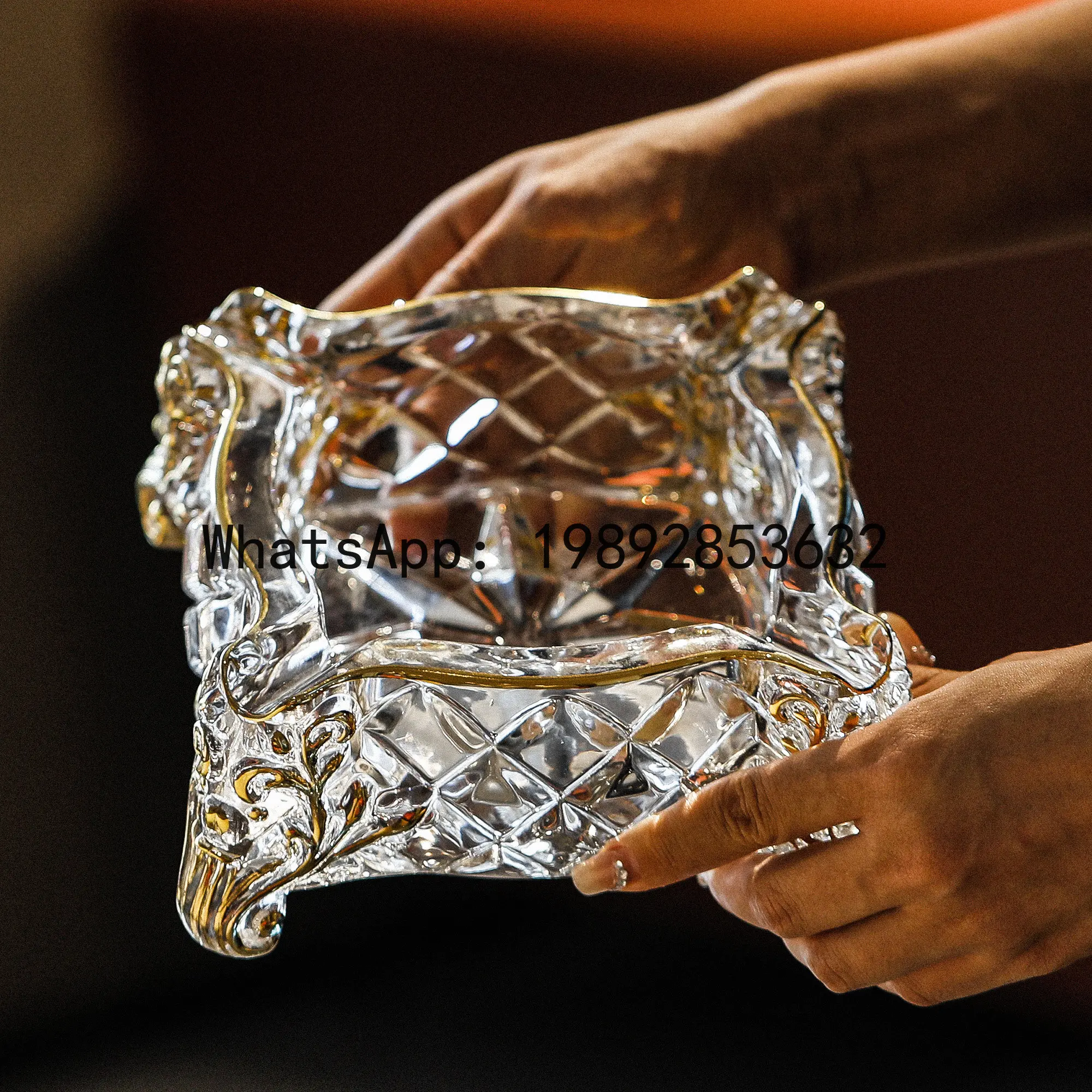 

crystal glass ashtray - for home, living room, and office use