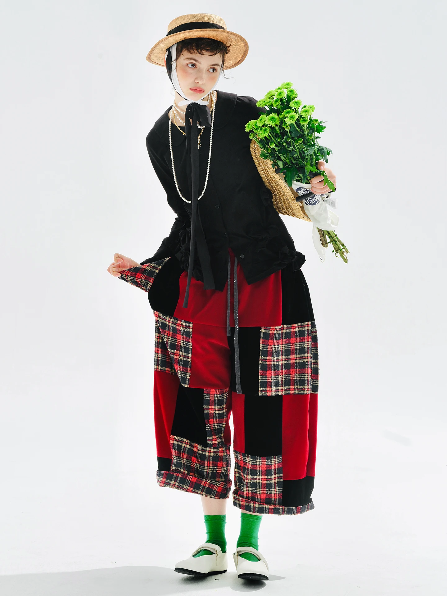 Shirt women imakokoni 2025 early autumn Japanese style bow long sleeved doll collar cardigan top 255153+255176