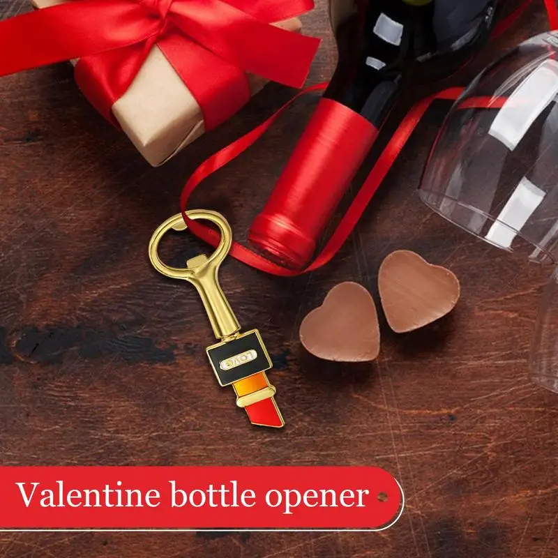 Fun Bottle Opener Beer Bottle Opener Lipstick Shaped Wine Opening Tool Decorative Bottle Opener Valentine Souvenir for Beer Soda