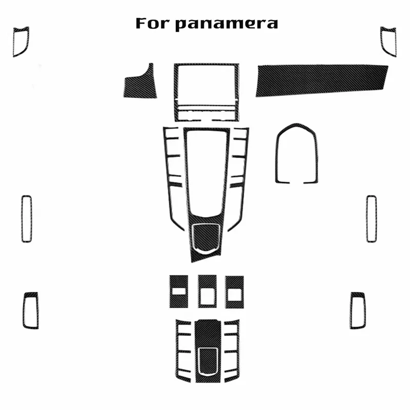 لوحة تشذيب داخلية من ألياف الكربون لملصقات Porsche Panamera ، أجزاء وملحقات المحركات