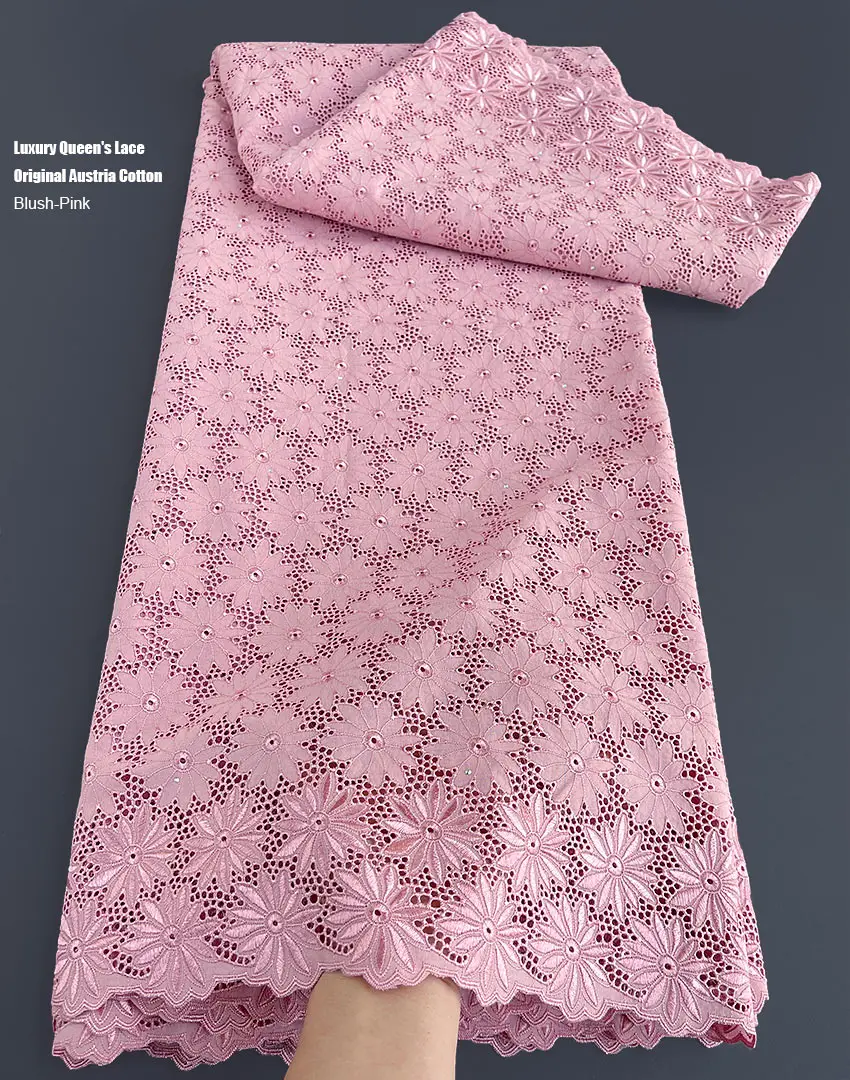 

Premier Austria Cotton Lace Original Swiss Lace African Embroidered Inspired Fabric Men Women Textured Celebrants Cloth 4.5yards