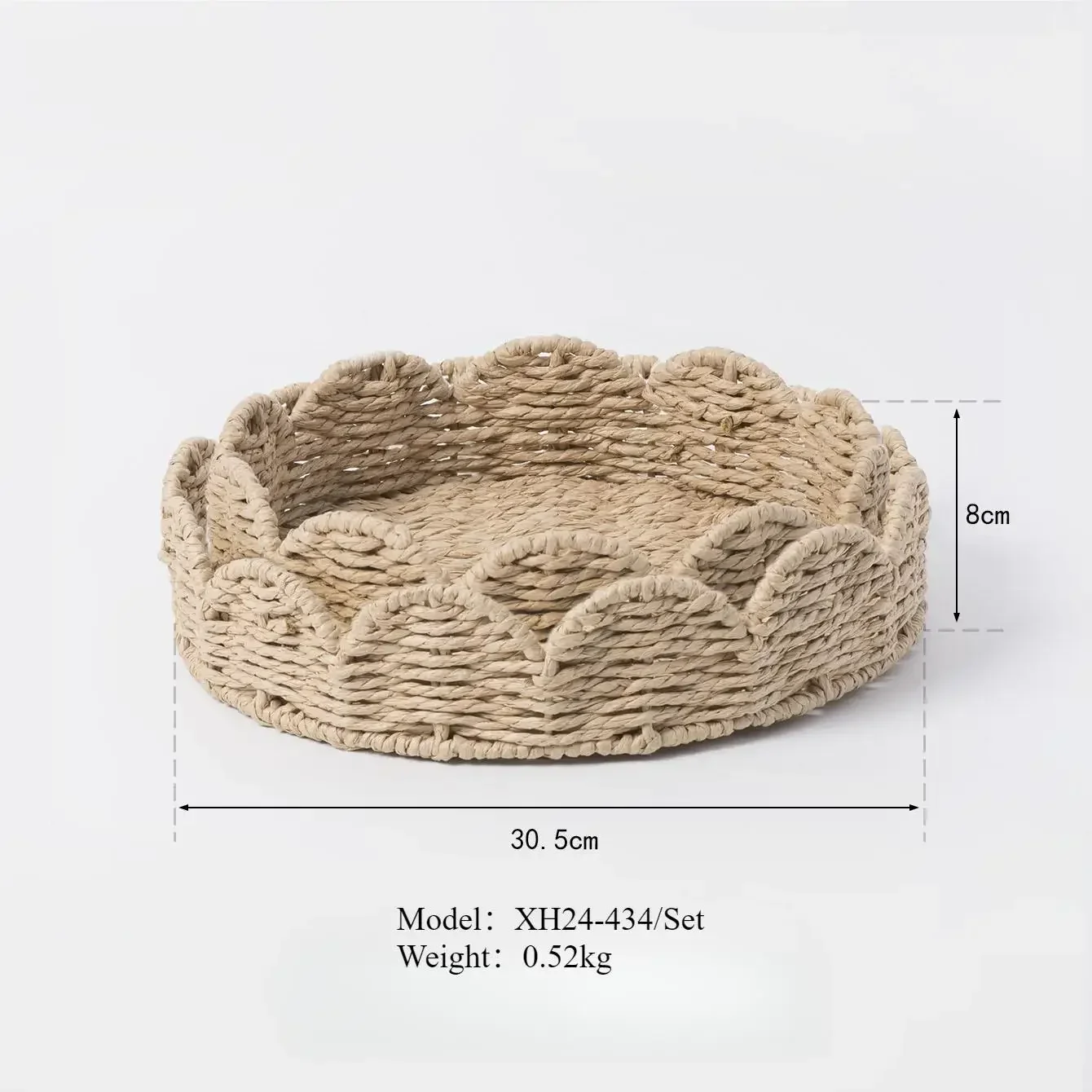 Hand-woven Paper Rope Storage Basket Retro Home Furnishings Desktop Sundries Storage Bathroom Hotel Decoration Wicker Basket