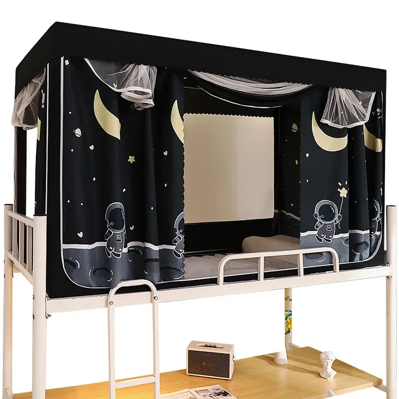 Blackout Dormitory Mosquito Net Bed Tent Canopy Bed Curtain with Frame for Children Bedroom Bed Curtains for Full Bed