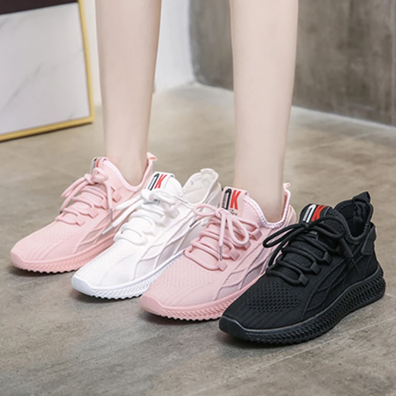 2022 Fashion Sneakers Women Shoes Platform Stretch Fabric Breathable Shoes Woman Flats Shoes Ladies Casual Loafers Promotion