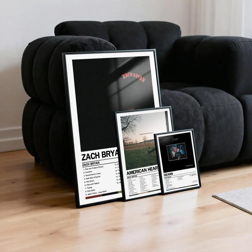 Zach B-Bryan Poster Peelable Self-Adhesive Album Cover Poster Stickers, Frameless Wall Art for Singer Band Pop Rap Bedroom
