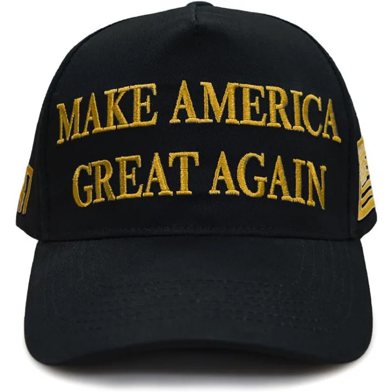 

Donald Trump Hat 45-47 Never Surrender MAGA Black Hats Gold Embroidered Trump Baseball Caps