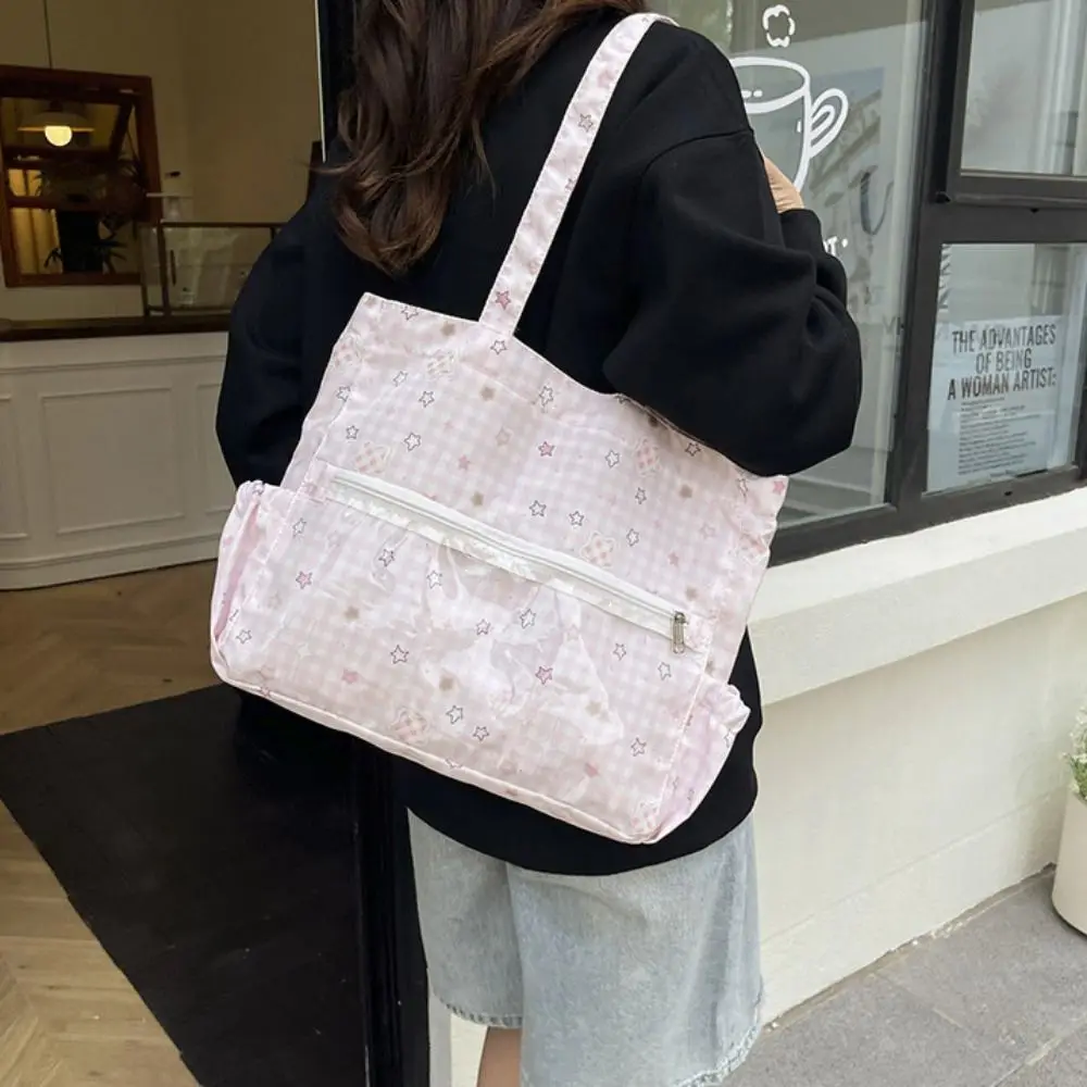 

Casual Zipper Bag Star Dots Itabag Korean Style Ox Cloth Transparent Bags Cotton Doll Bag Harajuku Shoulder Bag Children