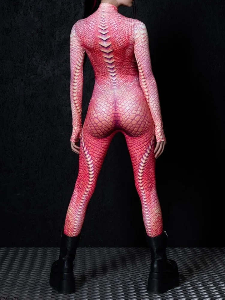 2025, neuer Halloween-Body für Damen, Cyberpunk, roter Pfau, Fischschuppen-Body, Party, Rollenspiel, Steampunk-Kostüm, Stretch-Body