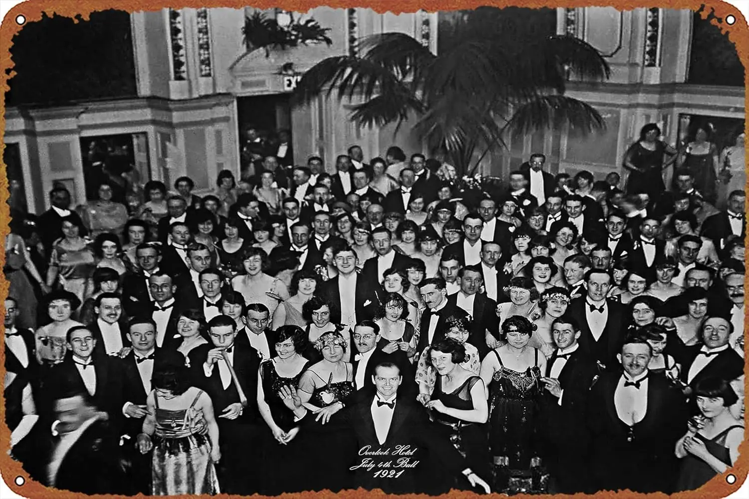 Póster de película THE SHINING BALLROOM OVERLOOK HOTEL JACK TORRANCE, letrero de metal Retro, letrero de estaño Retro adecuado para cafetería, bar, pared del hogar