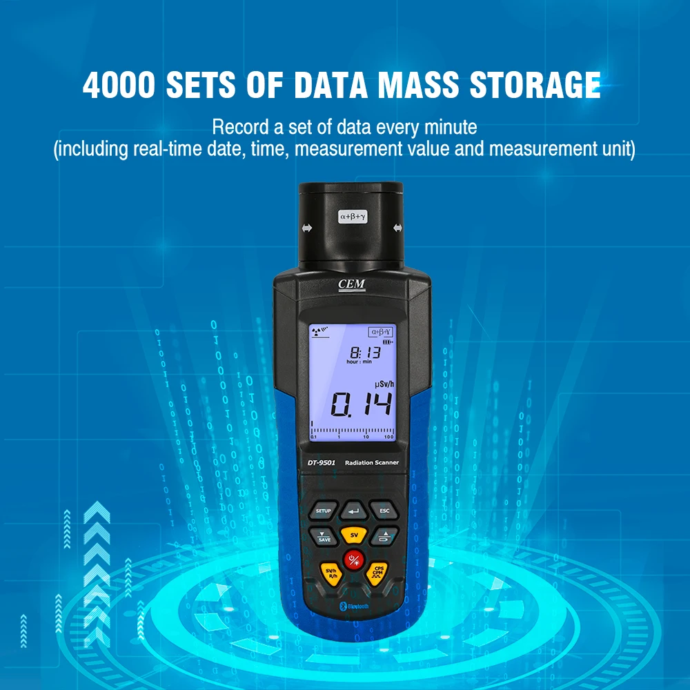 DT-9501 High Accuracy Portable Electromagnetic Geiger Counter Nuclear Radiometer Alpha Radiation Detector