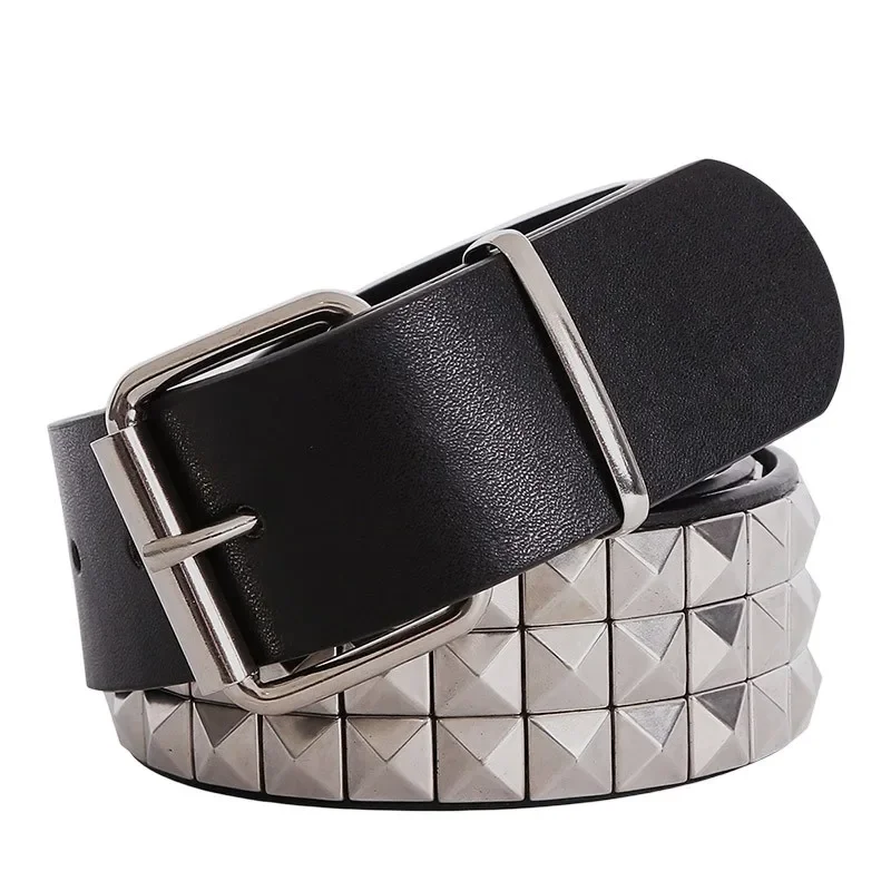 Black Fashion Rhinestone Rivet Belt Men&Women's Studded Belt Punk With Pin Buckle Free Shipping