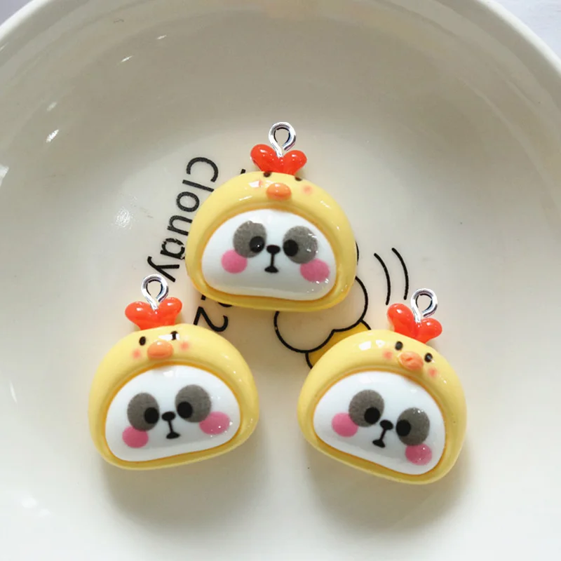 10Pcs/lot Cartoon Animals Panda Head Flatback Resin Cabochons Embellishments Scrapbooking DIY Hair Bows Accessories Phone Decor