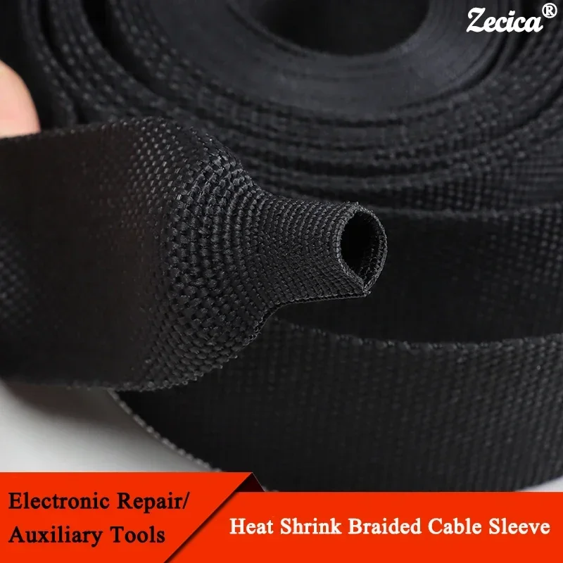 

Heat Shrink Braided Cable Sleeve 6~100mm Insulation Flam Retardant Wire Wrap Sheath Protection PET Auto Line Organizer