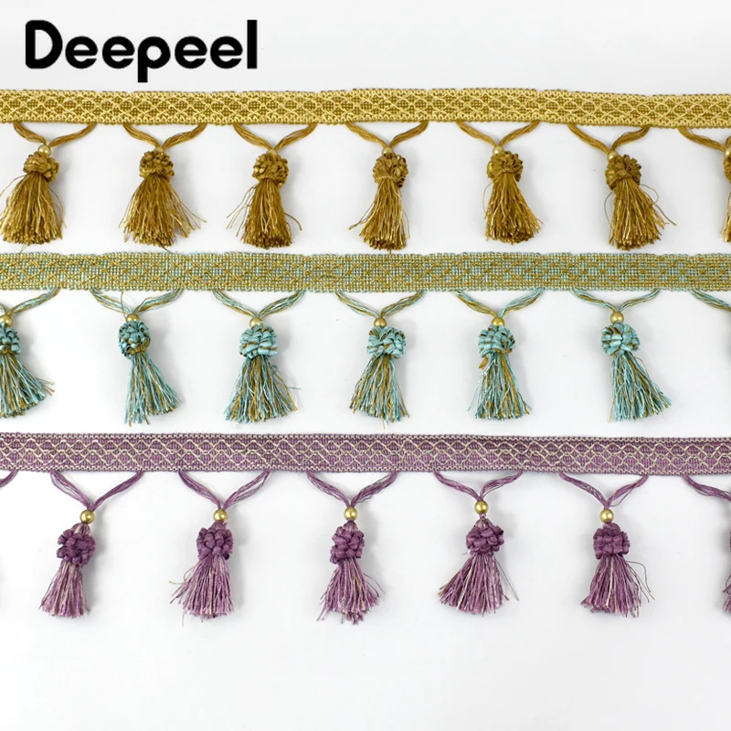 1/2/5Meters Deepeel 11cm Polyester Lace Trim Fringe Ribbon Curtain Clothes Decoration Tassel Hometextile DIY Sewing Material