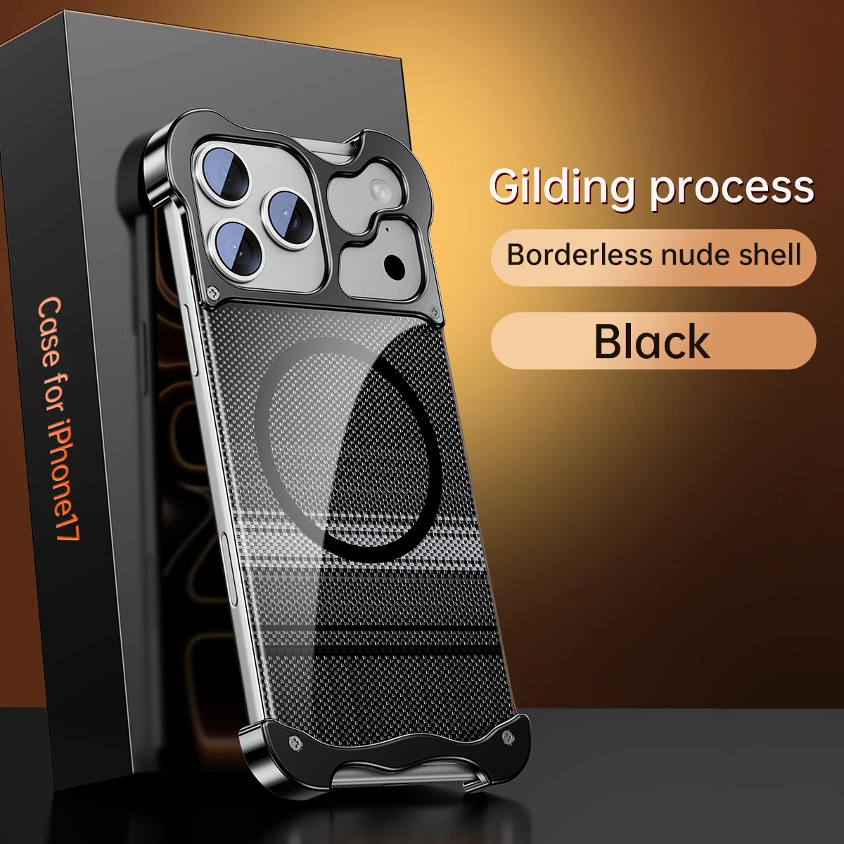 For IPHON 17 Promax Luxury Metal Frameless Phone Case For Iphone 15 16 17 Pro Max 17 Air Magnetic Irregular Metal Phone Cover