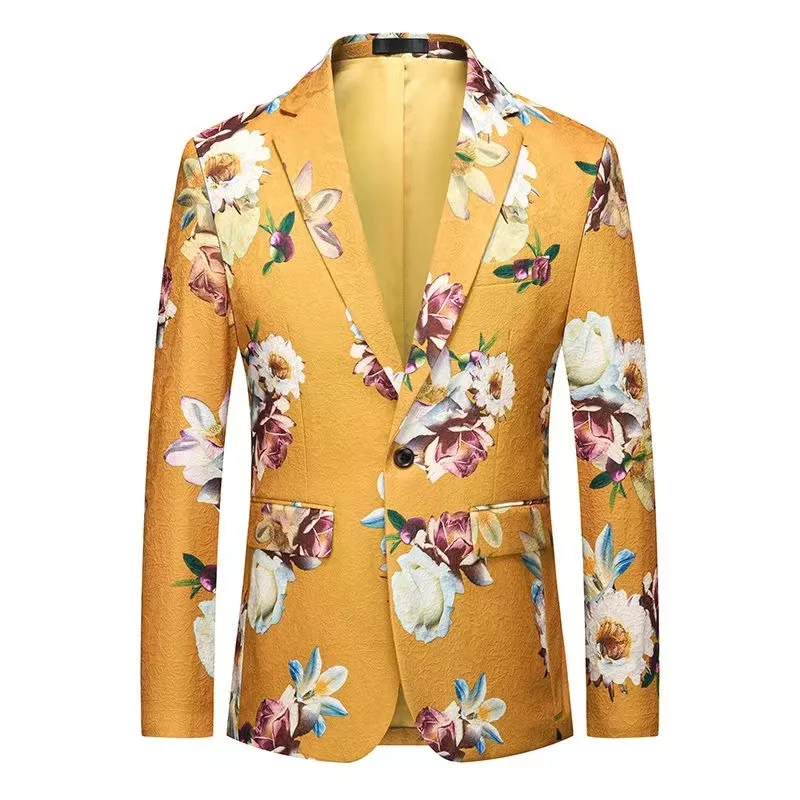 Veste de costume à fleurs pour hommes, robe de soirée pour divins, BK208