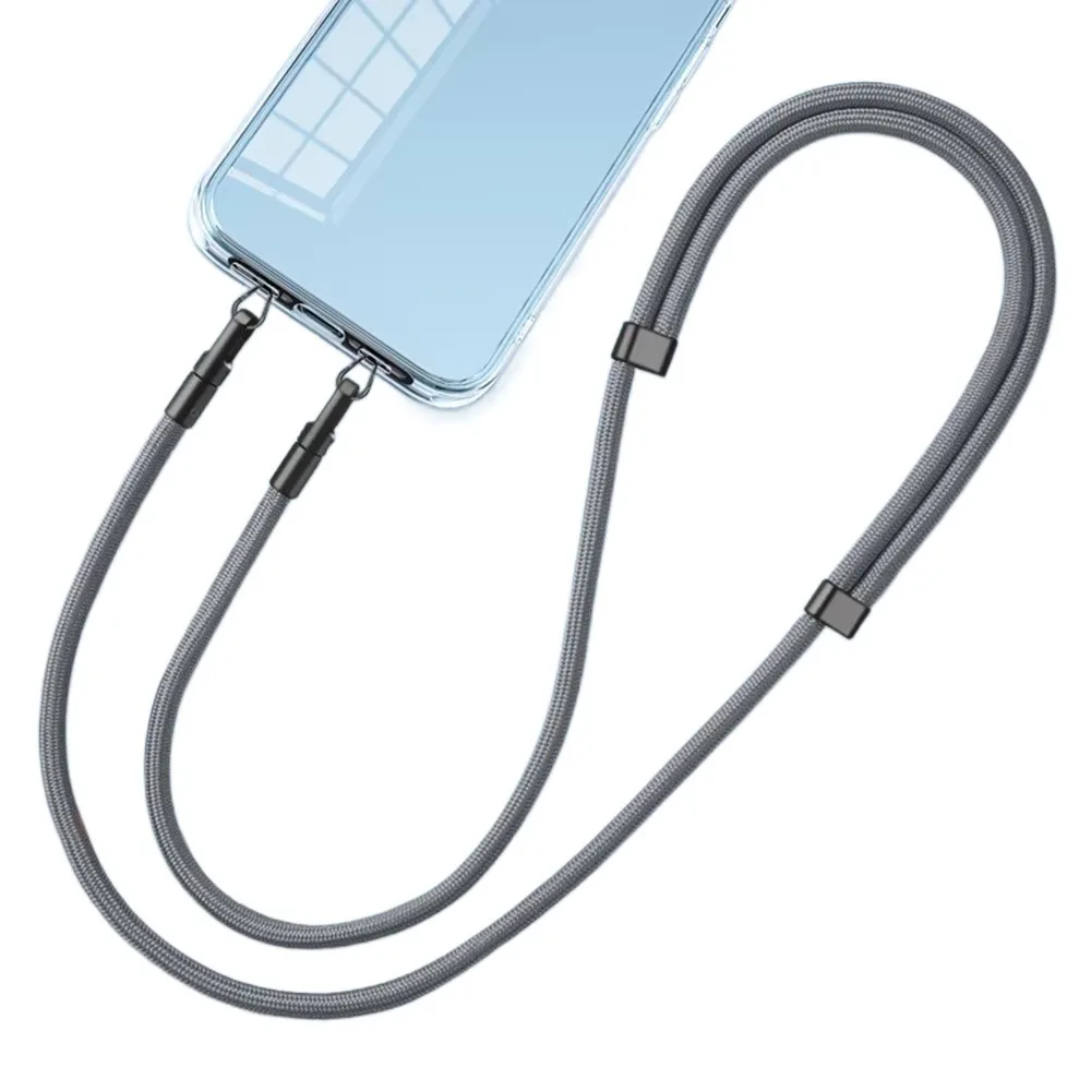 

Двойной регулируемый съемный ремешок-шнурок для телефона через плечо, длинный нашейный ремешок-шнурок для телефона с защитой от потери, с накладкой