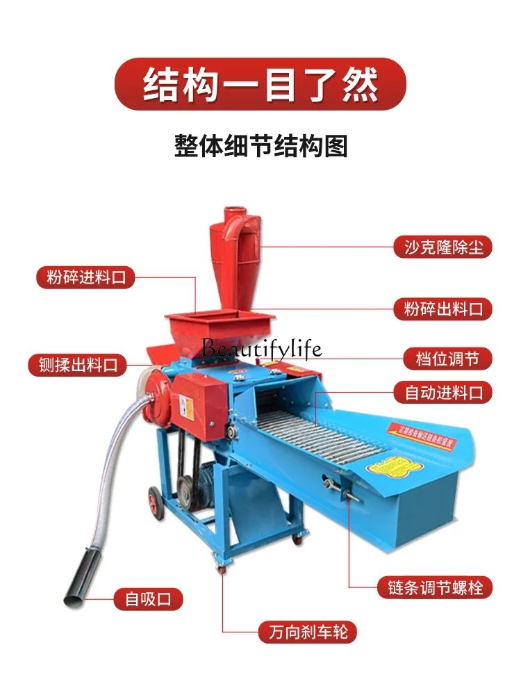 FG34Multi-Functional Self-Priming Grass Kneading Silk Crushing Integrated Household Wet and Dry Grinder