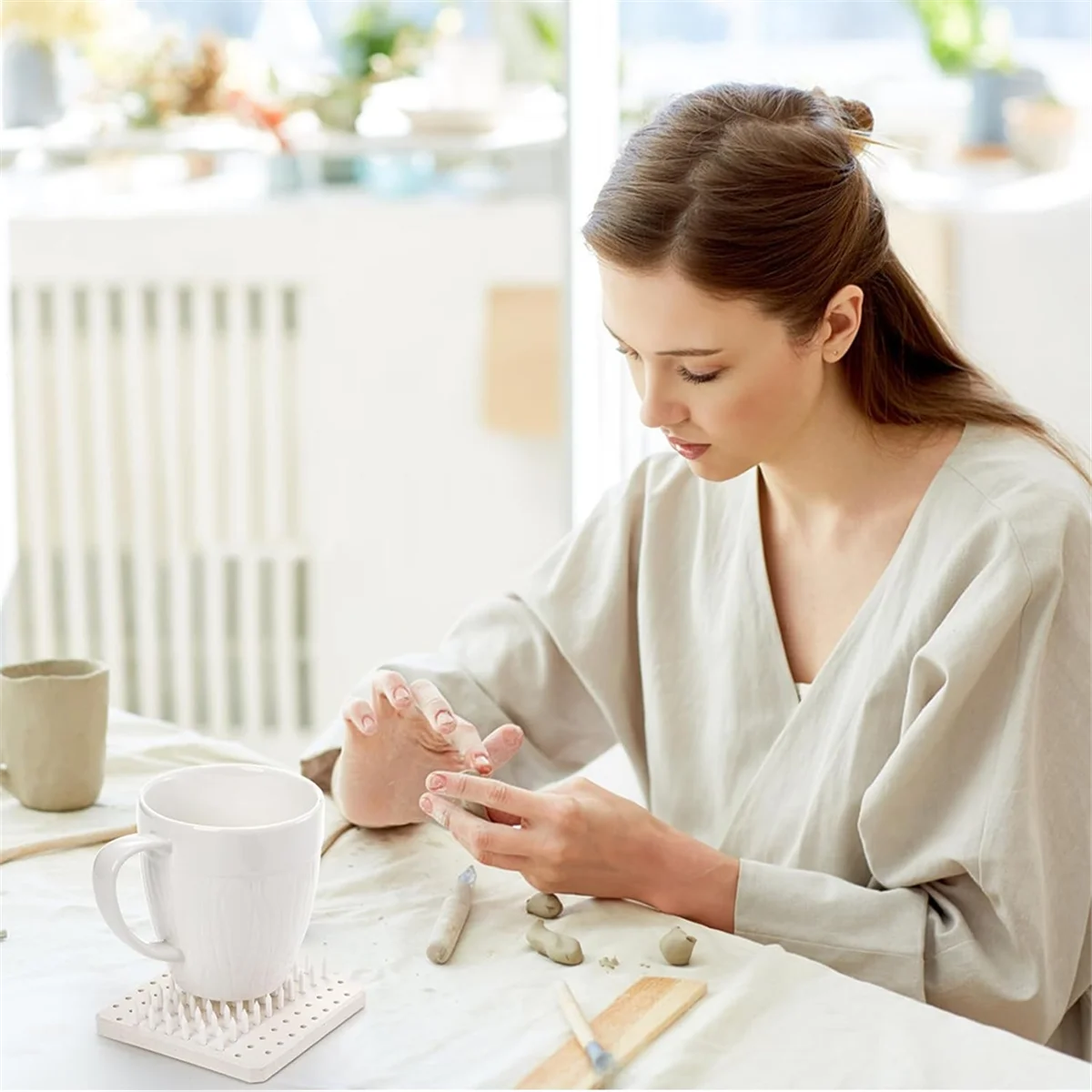 Tools Kiln Tilt Support Nail Pottery Firing Pad, Ceramic Refractory Support Pad, High Temperature Resistant Kiln Burning Tool