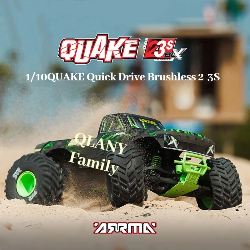ARRMA 1/10 QUAKE control remoto tracción trasera eléctrica sin escobillas 2-3S DSC vehículo todoterreno RTR juguete de simulación regalo en stock