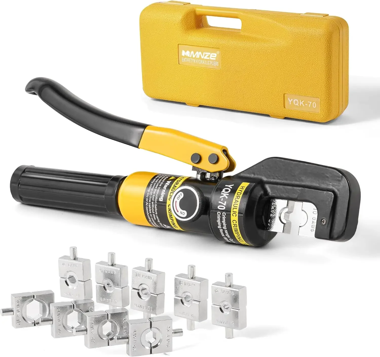 

6 Ton Hydraulic Cable Lug Crimper Pliers 12 AWG to 2/0 AWG Hand Operated Hydraulic