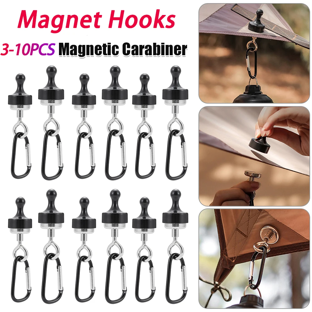

Магнитный зажим для ремешка, тянущая сила, подвесные карабины, D-образные многофункциональные магнитные крючки для пеших прогулок, кемпинга, альпинизма, пикника